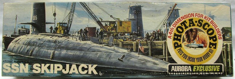 Aurora 1/228 USS Skipjack Submarine Phota-Scope Issue, 614-180 plastic model kit